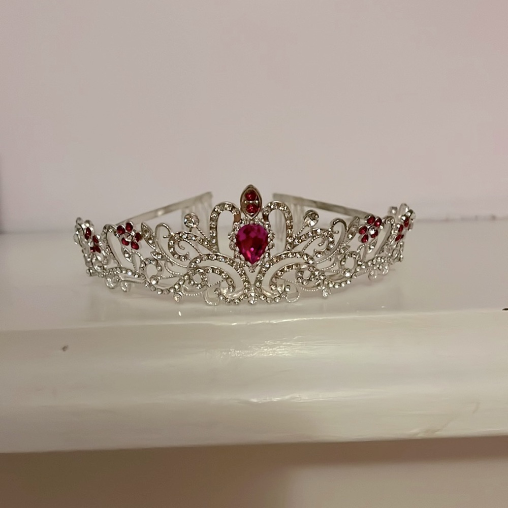 Pink rhinestone tiara